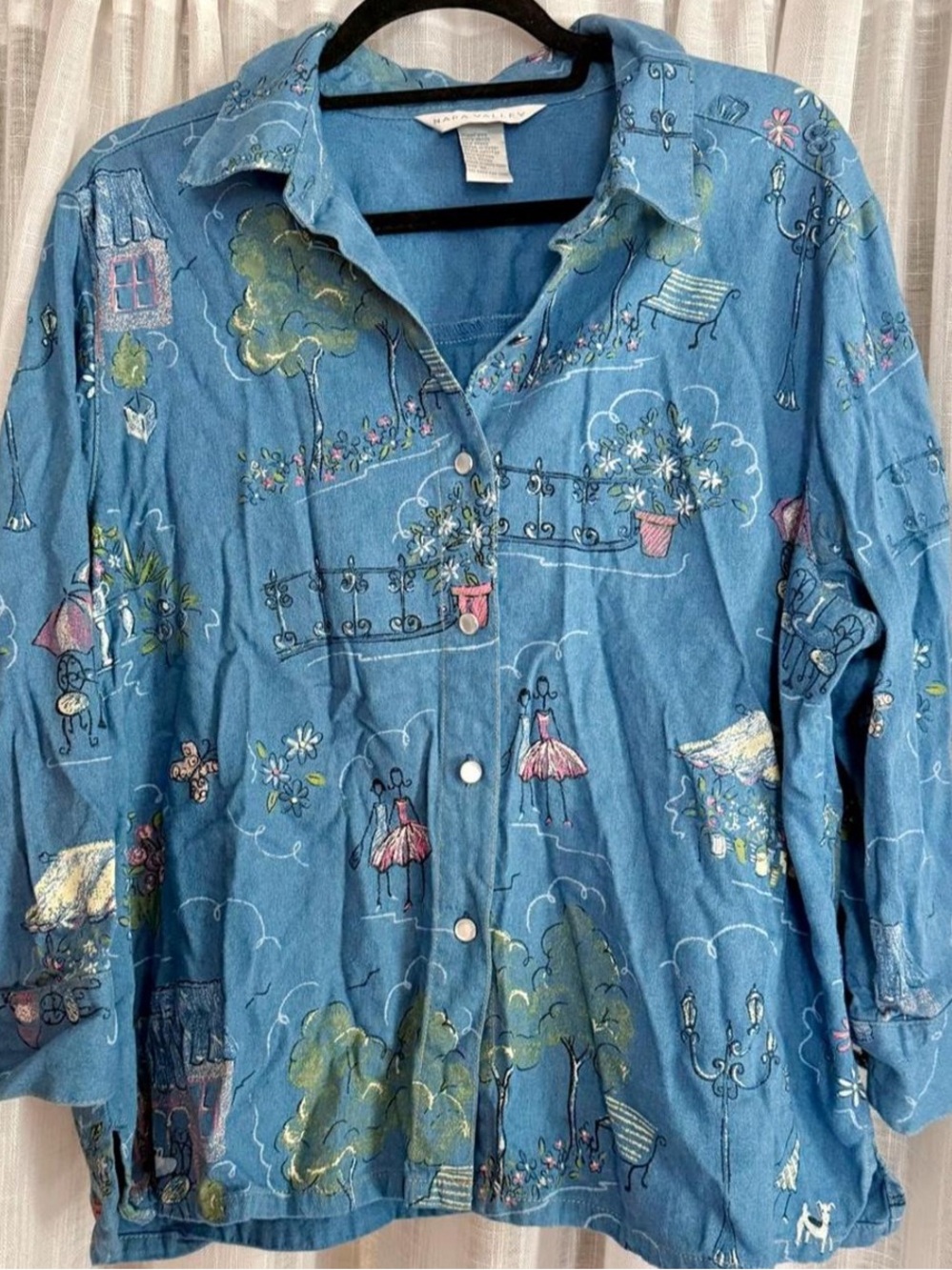 90s Garden Print Button Down Shirt